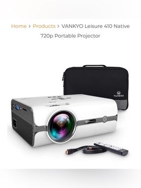 VANKYO Leisure 410 LED Projector with 3600 Lux, Carrying Bag and HDMI Cable